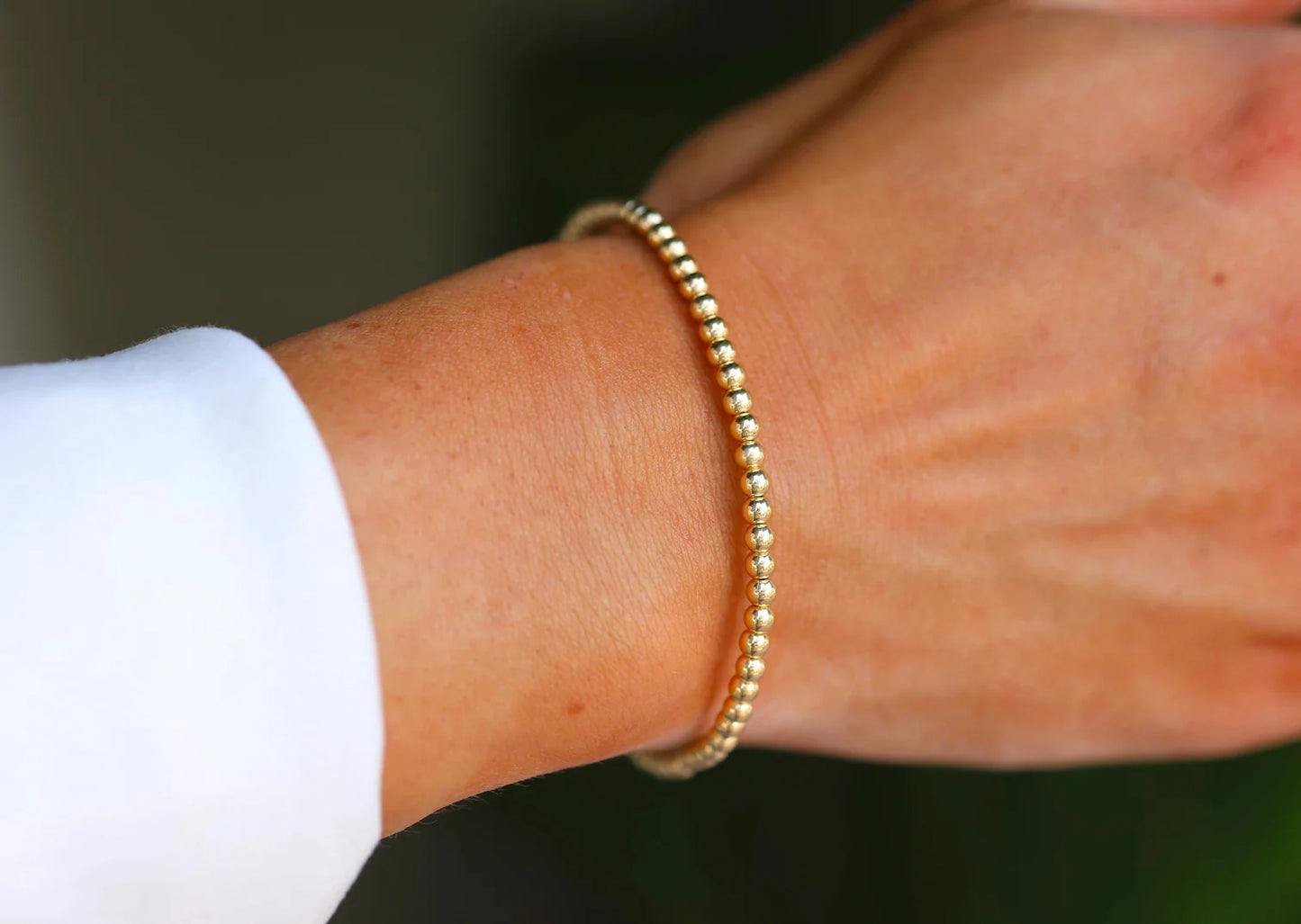 3mm Gold Beaded Bracelet