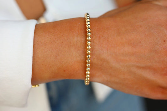 4MM Gold Beaded Bracelet