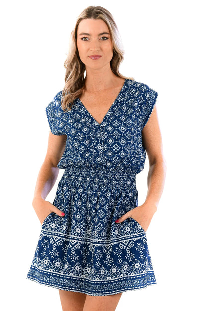 Indigo Geo Dress